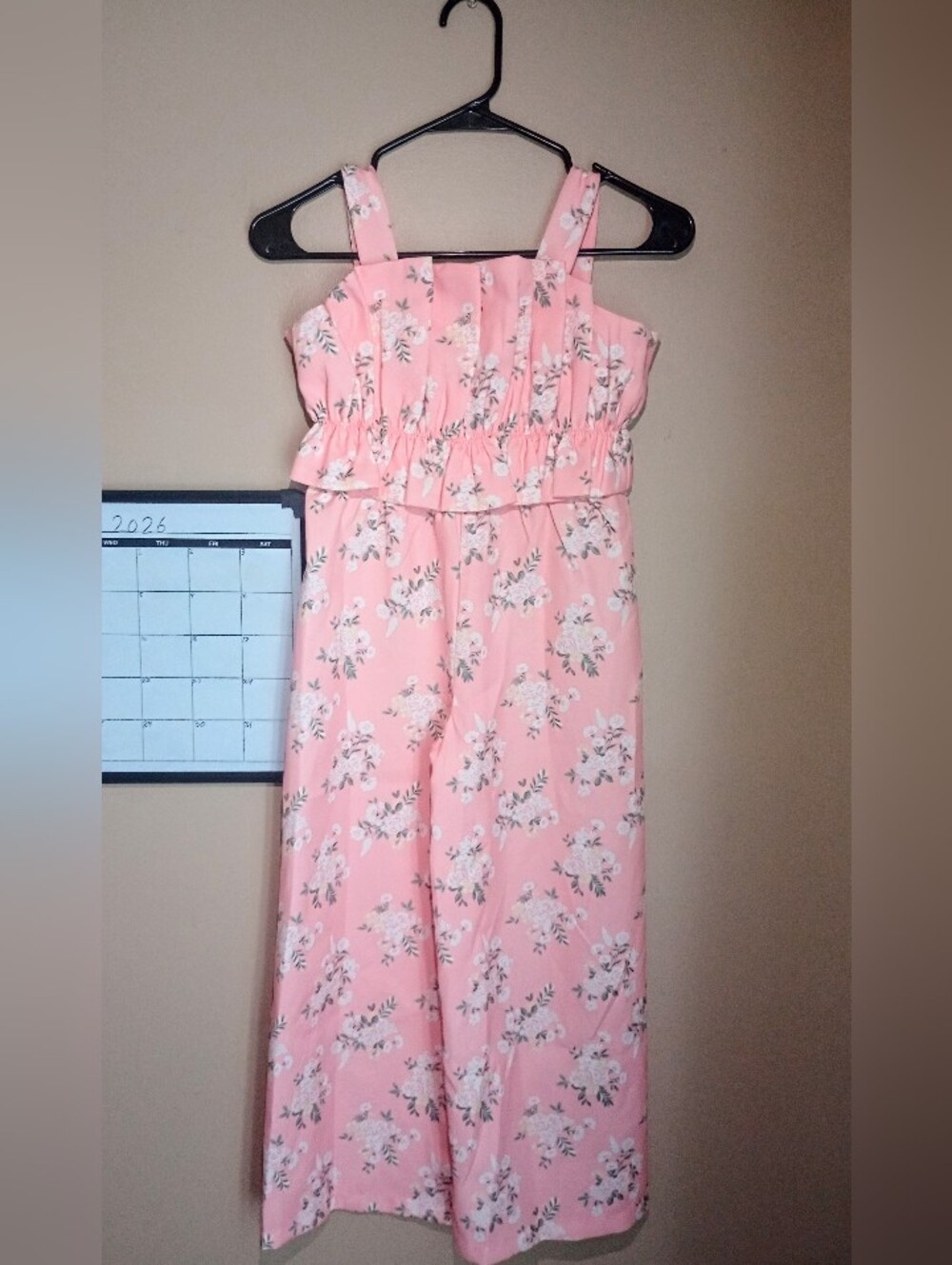 Cynthia Rowley Floral Salmon Colored Jumpsuit For Little Girls